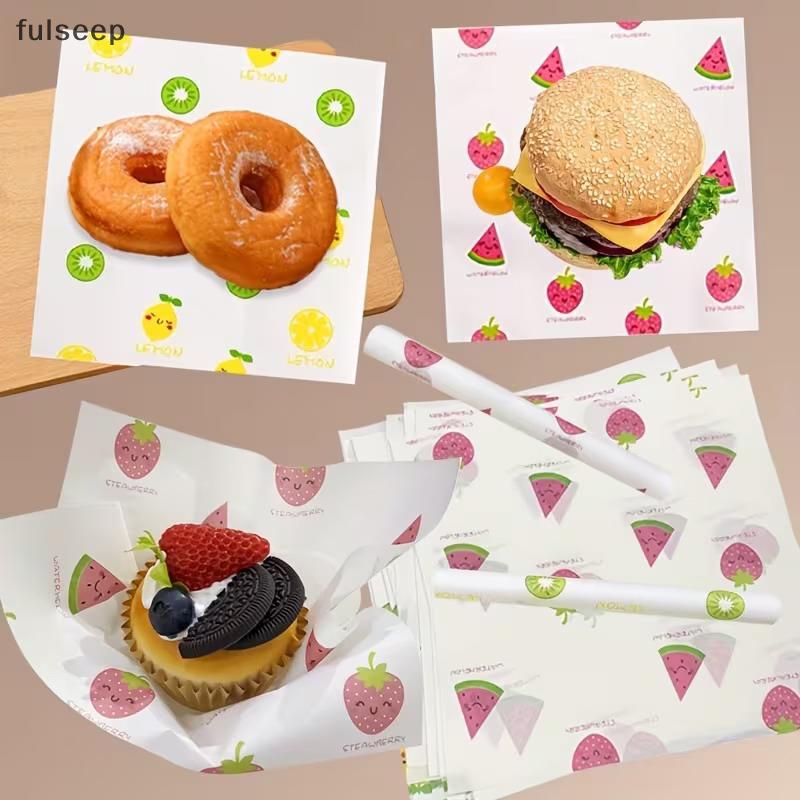 [fulseep] 50 Unidades De Papel De Cera Para Cozimento De Qualidade Alimentar , Quadrados Com Padrão Floral , Não Sti , B