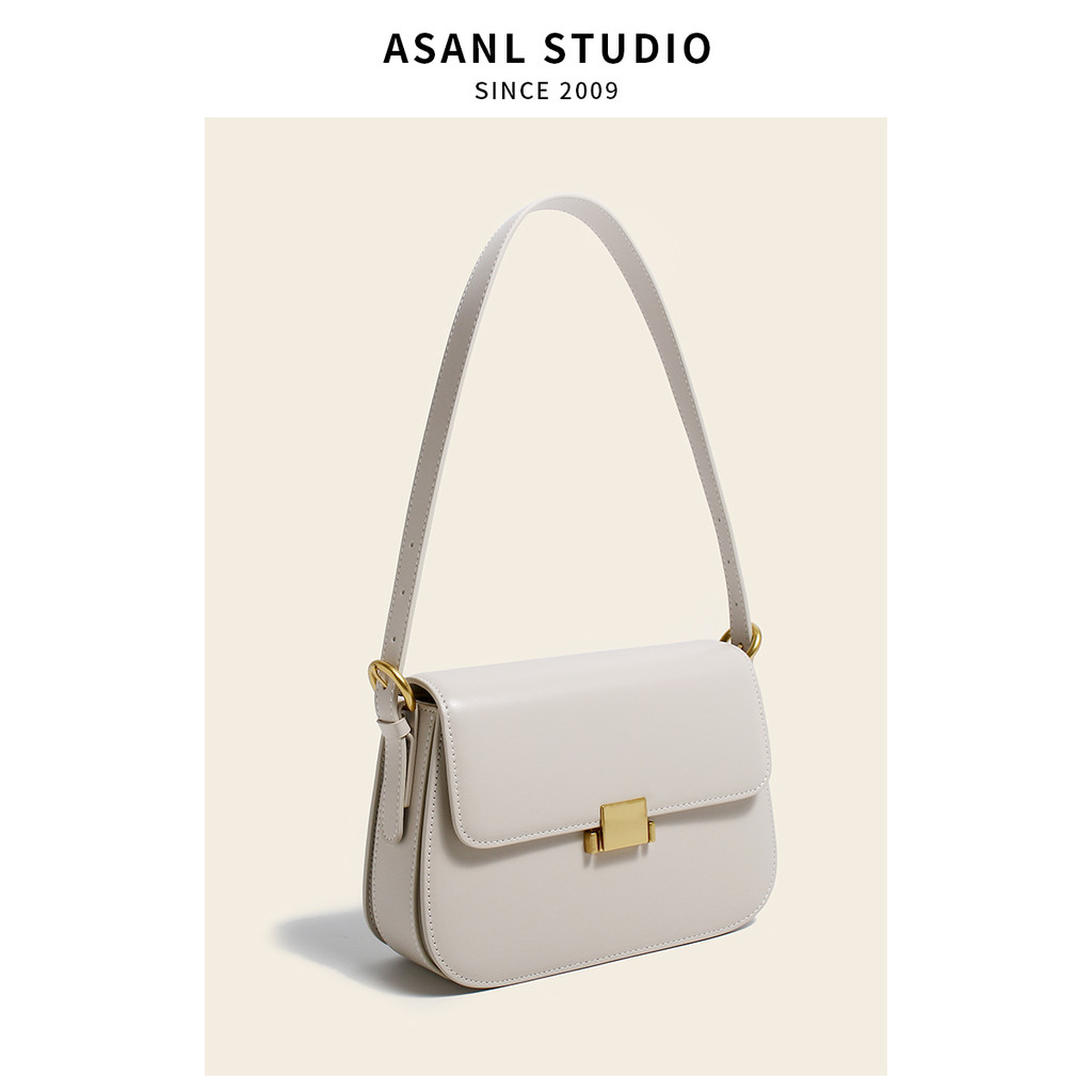 Bolsa quadrada pequena de couro genuíno 2026 primavera High-End nicho Design moda um ombro mensageiro bolsa feminina axi