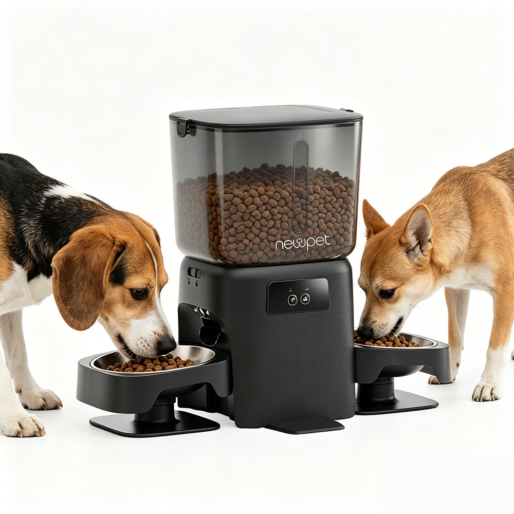 Newpet 6L Double Bowls Comedouro Eletrônico Automático Alimentador Digital Programável Pet Cães Gatos