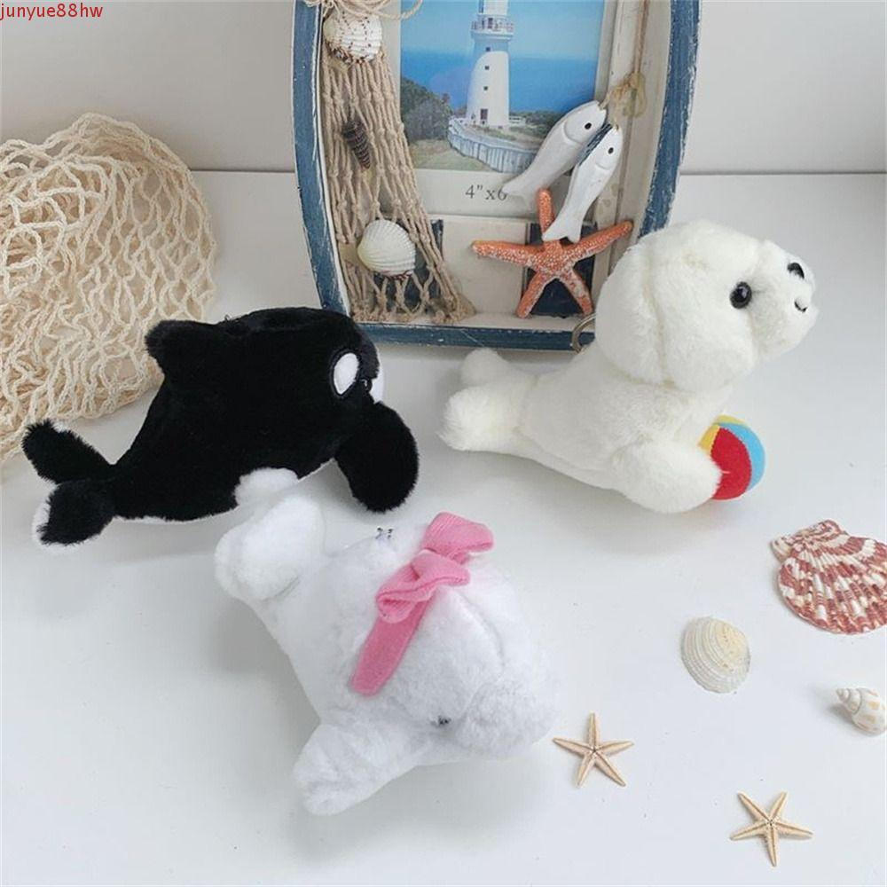Chaveiro de golfinho, pingente de foca da série oceano, pequeno brinquedo de pelúcia.