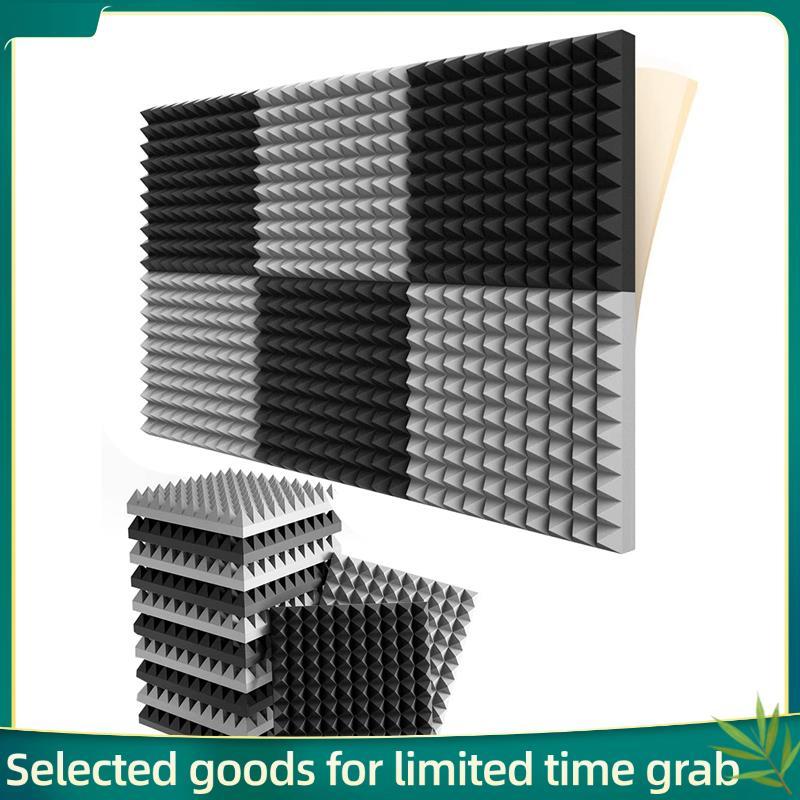 Jerry9912 Pacotes De Painéis De Espuma Autoadesivos À Prova De Som , Acústica Com Design De Pirâmide De 2x12x12 Polegada