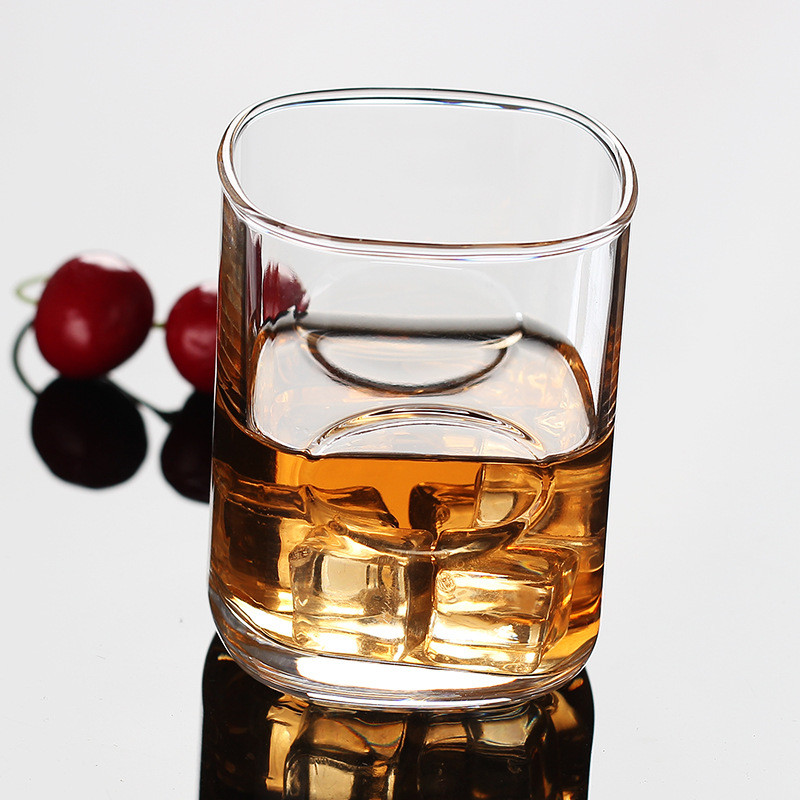 Vidro de polegar resistente ao calor quadrado criativo vidro de polegar uísque copo de vinho ocidental