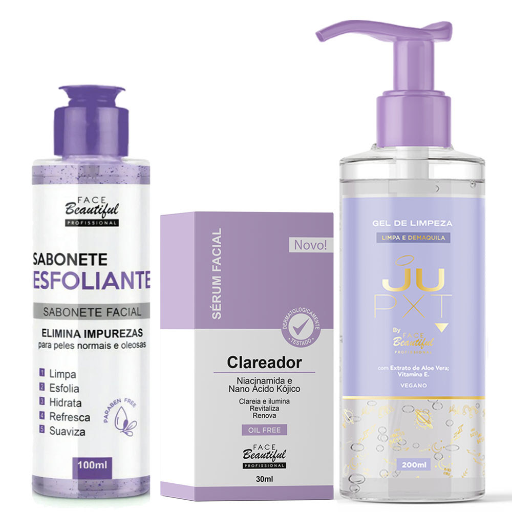 Kit Cuidados Com o Rosto Serum Clareador Jupxt Face Beautiful