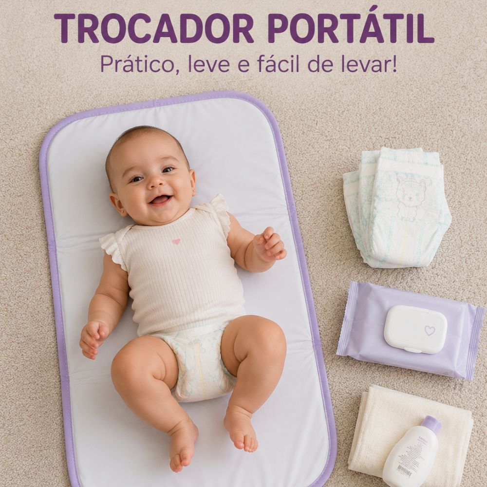 trocador de bebê portátil dobrável, impermeável menino e menina