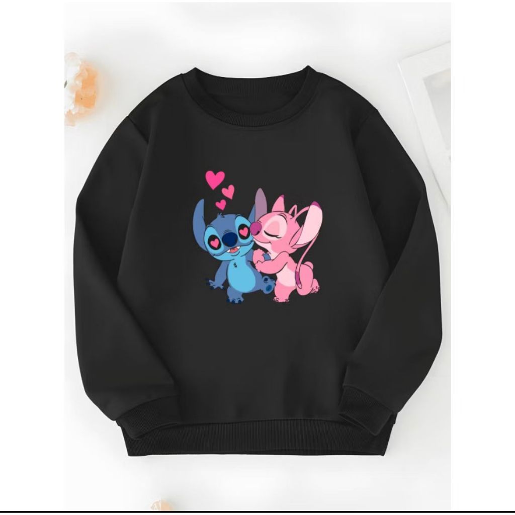Moletom Estampado Lilo Stitch Moda Feminina Canguru Blusa De Frio Casual