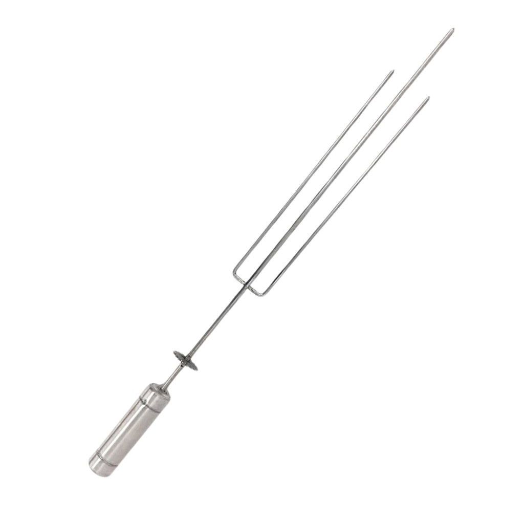 Espeto Triplo Giratório 60cm Inox Tridente - Churrasqueira