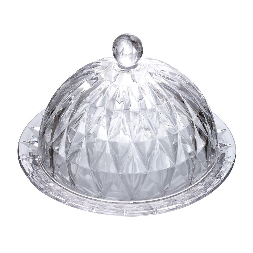 Queijeira com Tampa Diamond 18cm x 18cm x 12cm Cristal