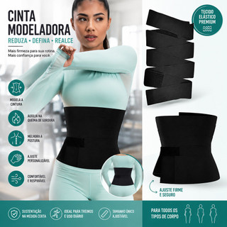 Cinta Modeladora Abdominal 3m / 5m Redutora De Medidas Pós Parto Alta Compressão Ajustável Confortável e Respirável