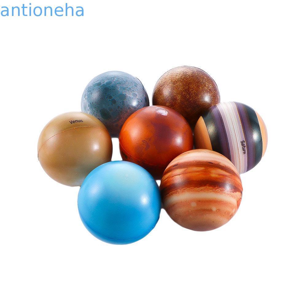 ANTIONEHA Oito Planetas 6.3cm Brinquedo Educacional Bola De Esponja Sistema Solar Alívio Do Estresse Globo Terra