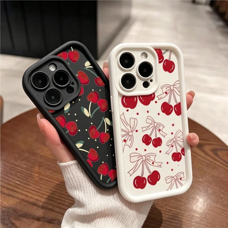 Capa De Telefone Para Xiaomi Mi POCO X7 X8 Pro Max F7 F8 Ultra X6 F5 M6 M7 Celular TPU Silicone Cereja Vermelha Fofa Câm
