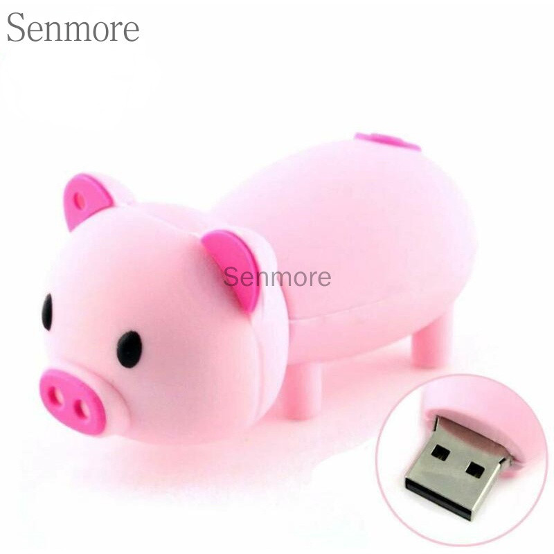 Pendrive em Forma de Porco de Desenho Animado 2T 1T 128GB 64GB 32GB 16GB 8GB 1GB Pendrive 1TB 2TB Pen Drive USB de Alta