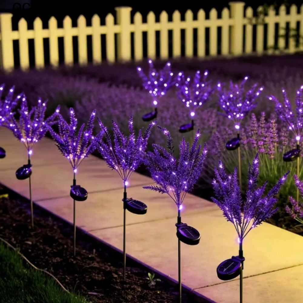 Luz Solar De Jardim OCEANMAPA , Estaca Decorativa Roxa LED Lavanda , Unidade De 1