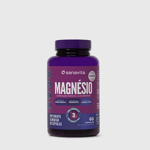 Magnésio Tri Complex De 60 Capsulas Da Sanavita Sem Sabor 60 Cápsulas Sem Sabor 60 Cápsulas