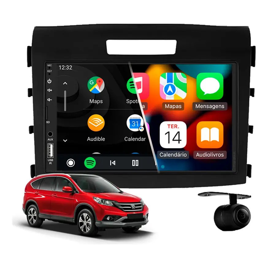 Central Multimídia Carplay Honda Crv 2012 À 2017