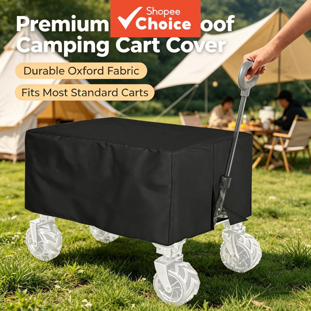 Capa para Carrinho de Camping à Prova D’Água em Tecido Oxford Resistente, Protetor Externo, Antifúngico e Resistente aos