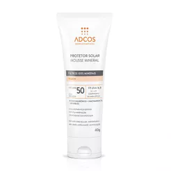 Protetor Solar Mousse Mineral Adcos FPS 50 Cor Peach 40g