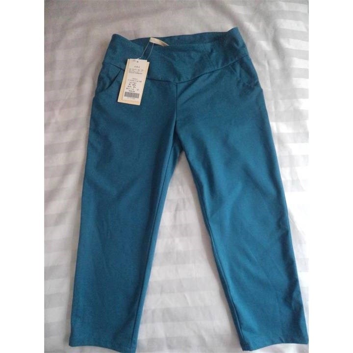 Desconto na marca Tianyi Yushang azul calças magras calças cortadas femininas confortáveis mais magro olhar Leggings de