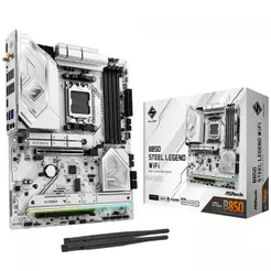 Placa Mãe ASRock B850 Steel Legend WiFi, Chipset B850, AMD AM5, ATX, DDR5, Branco