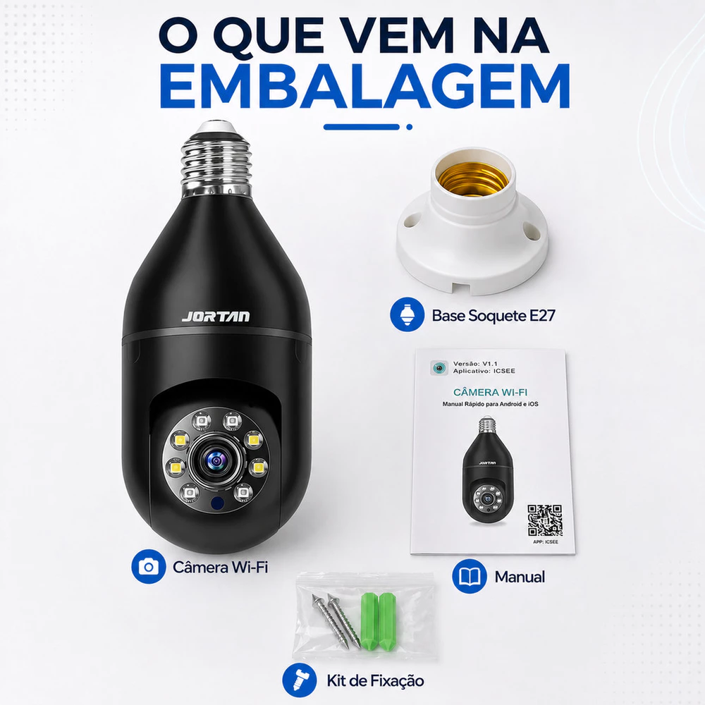 Mini Câmera wifi Sem Fio Com Visão Noturna Microfone Alto Falante e Acesso Remoto Por Aplicativo