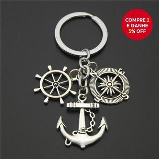 Wanderlust Compass Anchor Leme Chaveiros Chaveiro Feito À Mão