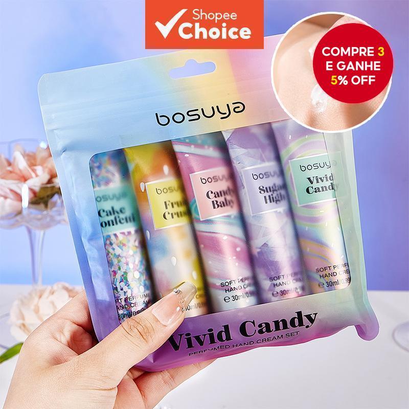 Conjunto de Creme para as Mãos Perfume - 5 Pacotes, Nutritivo & Hidratante para Pele Seca, Essenciais de Cuidados de