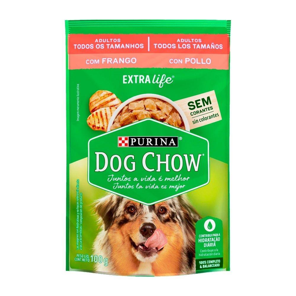 Ração Dog Chow para Adulto Frango Sachê 100g - Embalagem com 15 Unidades