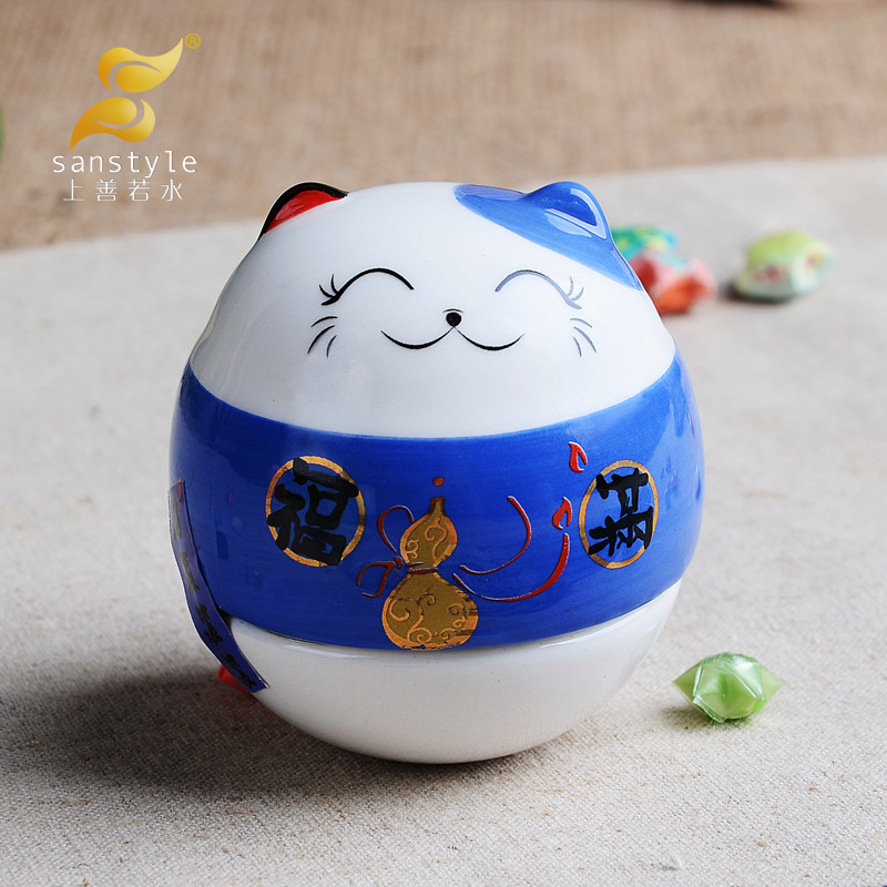 Shangshan Ruoshui Tumbler Lucky Cat Decoração Decoração de mesa Decoração criativa 0281