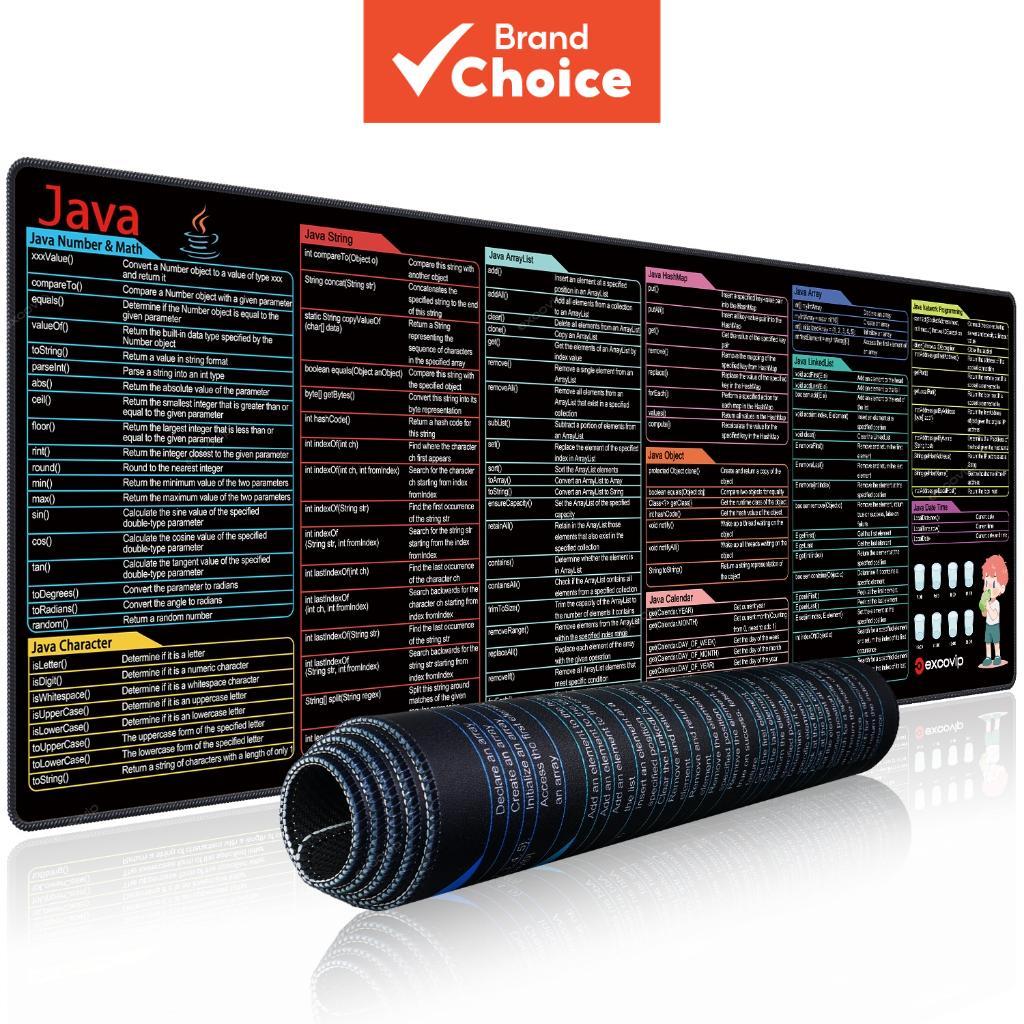 Mouse Pad Grande de Programação em Java com atalho para programadores, tapete de mesa macio antiderrapante 90x30cm
