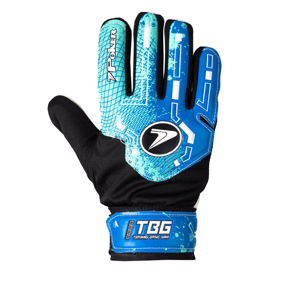 Luva de Goleiro Poker Campo Training Basic Adulto Azul Preto e Branco - Masculino