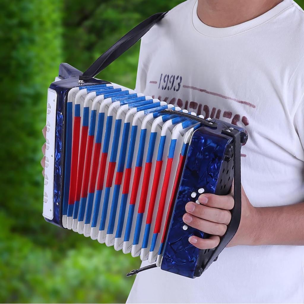 autohome-BR ACAGALA Mini acordeão 17 teclas 8 baixo piano instrumento musical para estudantes iniciantes (vermelho)