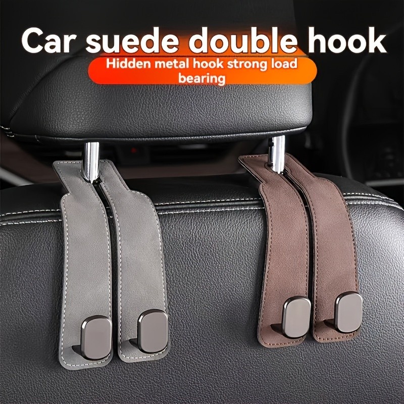 Capa de gancho traseiro para assento de carro (com 2 ganchos), Design de gancho oculto - usando Material de couro PU, ti