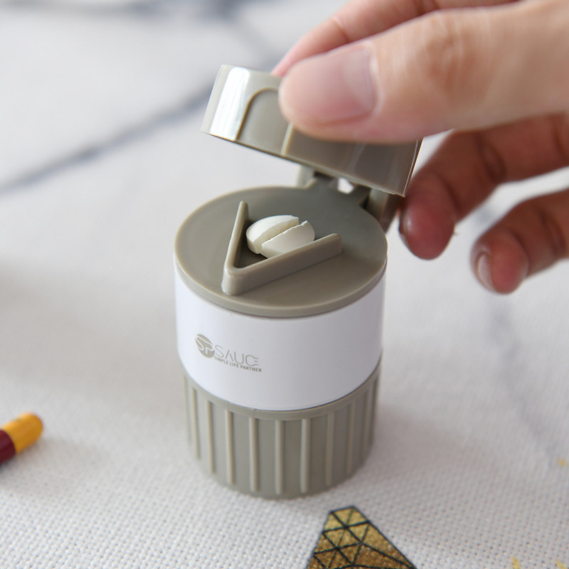 Caixa de comprimidos de moagem japonesa Cortador de medicamentos multifuncional pequena caixa de comprimidos portátil pa