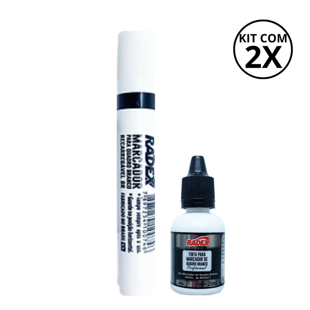 Kit Marcador Com Reabastecedor Para Quadro Branco - RADEX