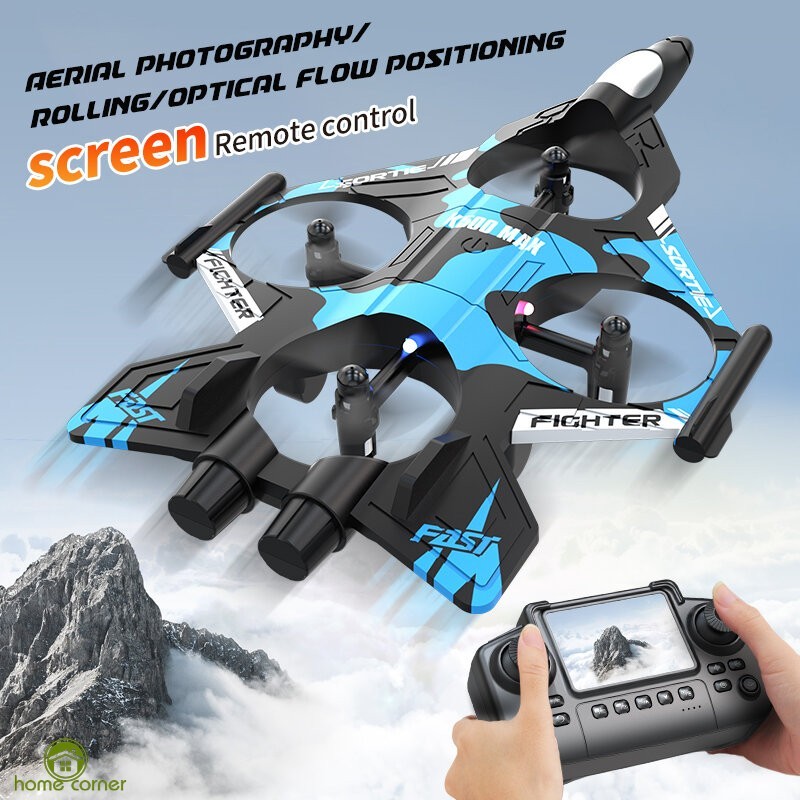 Avião De Espuma K500 MAX RC-2.4G WIFI Stunt Fighter Com Luzes LED