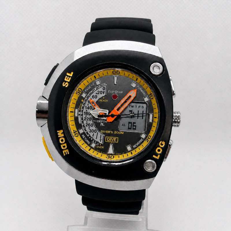 Relógio Masculino Esportivo Dive 200M Estilo Aqualand Eco Drive Pulseira Silicone M lua + caixa