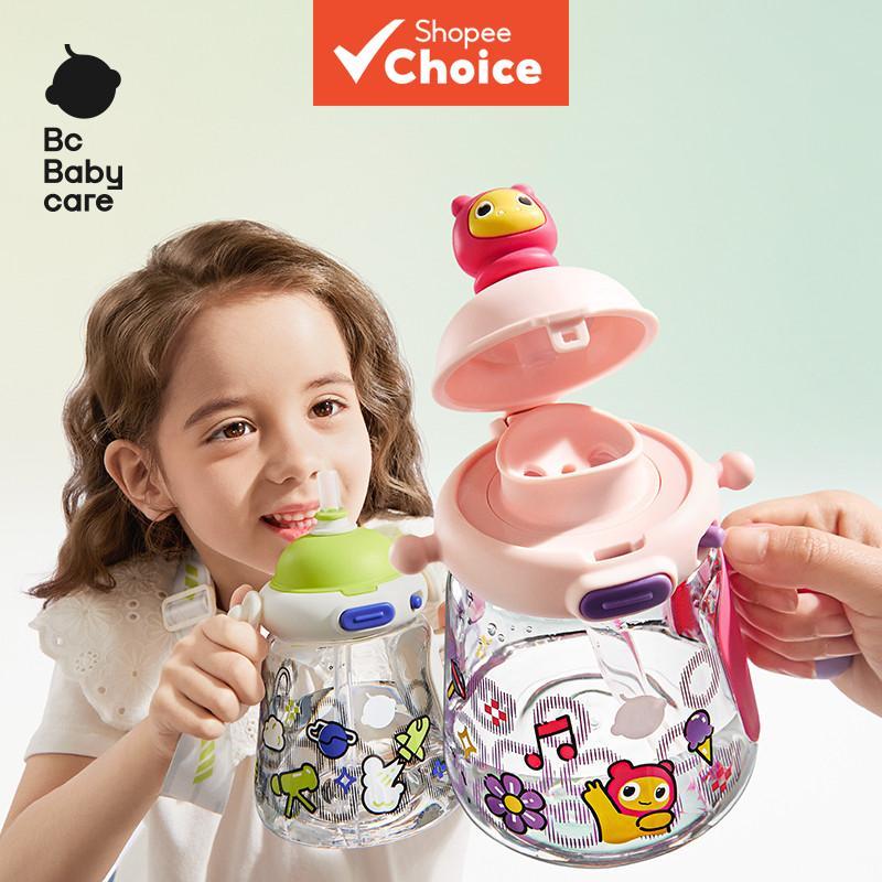 Bc Babycare 500 mL Copo de Água Infantil com Canudo Tritan Dinossauro, Alta Beleza, Portátil para Verão, Garrafas de