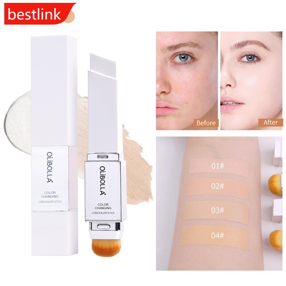 BESTLINK Base Que Muda De Cor De Temperatura Stick 2 Em 1 Com Pincel Magic Auto Match De Tom De Pele Maquiagem Creme Aut