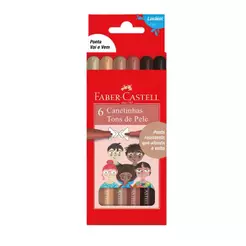 Caneta hidrográfica Vai e Vem 6 cores tons de pele 555476 Faber-Castell