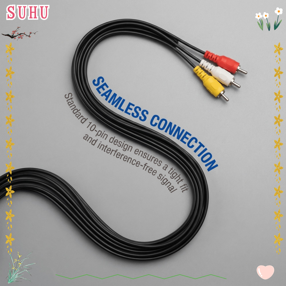 Cabo Adaptador De Vídeo SUHU , Mini DIN Flexível De 5.9 Pés De 10 Pinos Para 3RCA , Extensão De Áudio Macho