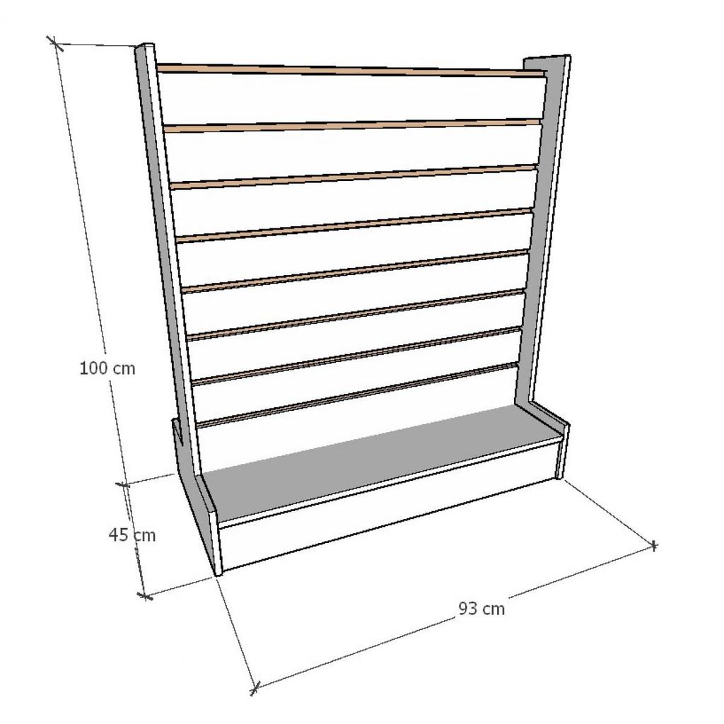 Detalhes do Expositor mdf central branco 90 cm para lojas Gondola de centro para ganchos branco 90 cm