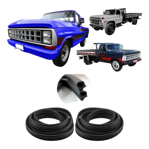 Par Borracha Porta Ford F1000 F4000 F100 F600 Ano 72 A 92