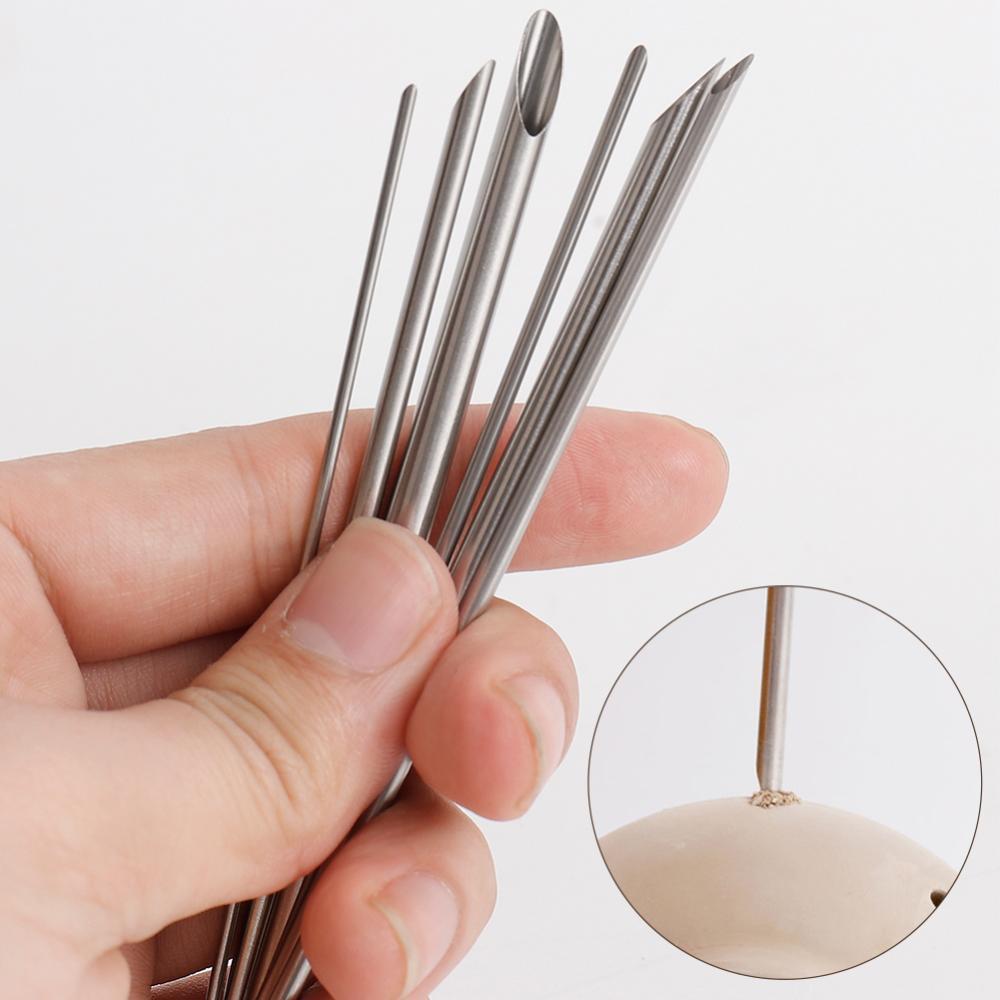 TKEY 6 Pçs/set Furador De Aço Inoxidável Para Cerâmica Argila Holing Escultura Corte Puching Ferramentas Pote Vaso Ferra