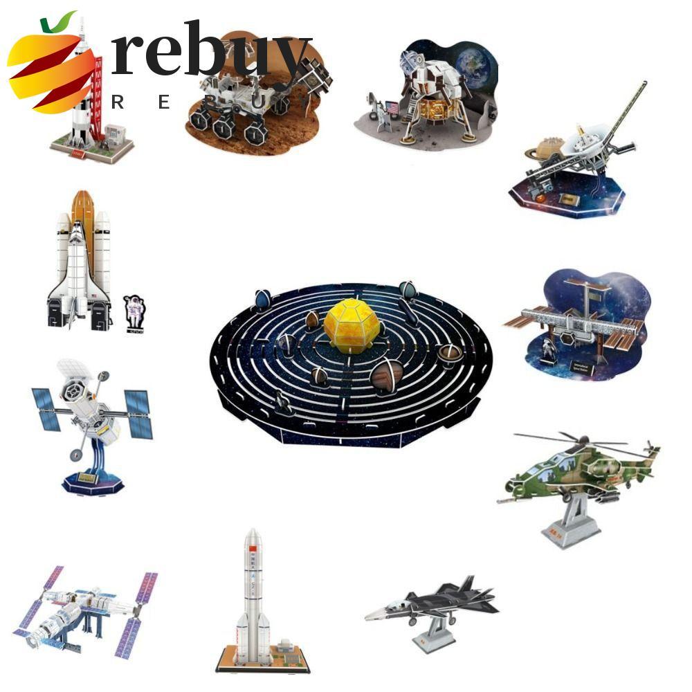 REBUY1 Quebra-Cabeça De Papel Para Nave Espacial 3D , Modelo De Estação Internacional Em Miniatura DIY , Sistema Solar