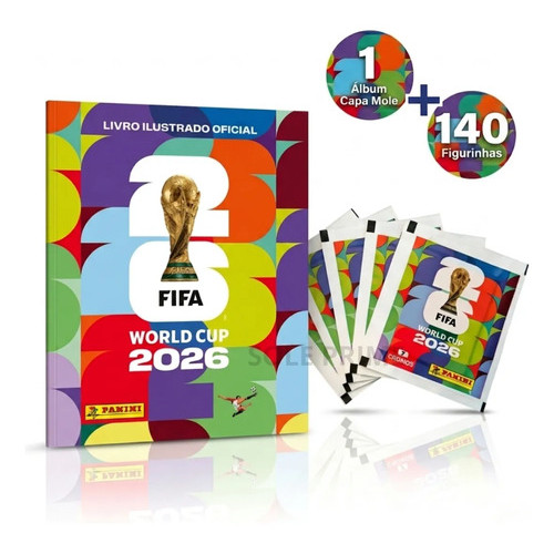 Kit Album Copa Do Mundo 2026 Panini Capa Mole + 20 envelopes Figurinhas