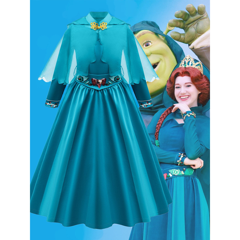 2024 europeu americano princesa Fiona crianças cosplay filme de animação traje de Halloween meninas traje