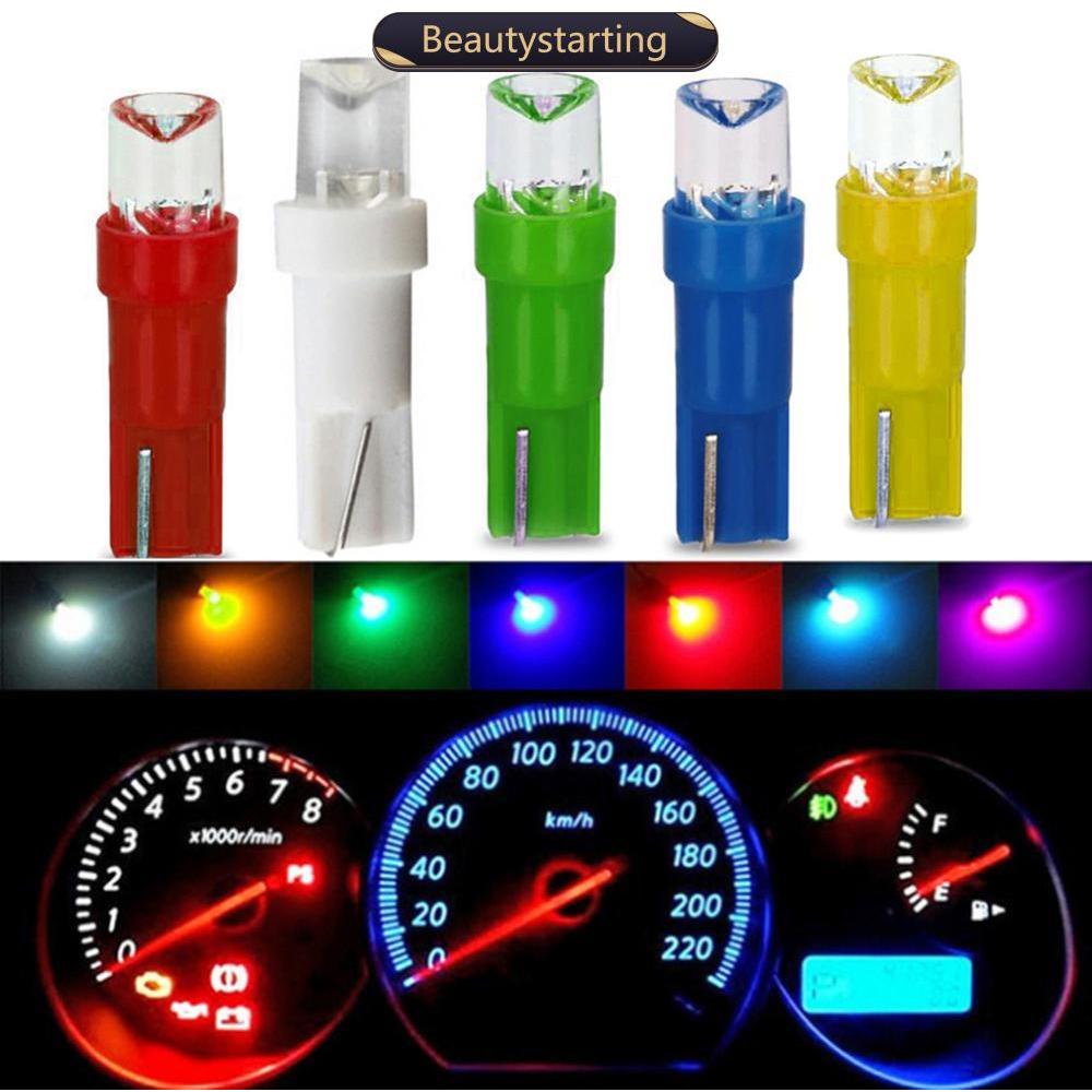BEAUTYSTARTING 10 Pcs T5 LED Luzes Do Painel Carro Lâmpada De Instrumentos Velocímetro Cunha Lente Côncava Lateral D2L6