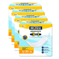 Kit 4 Bigfral Absorvente 20 unidades