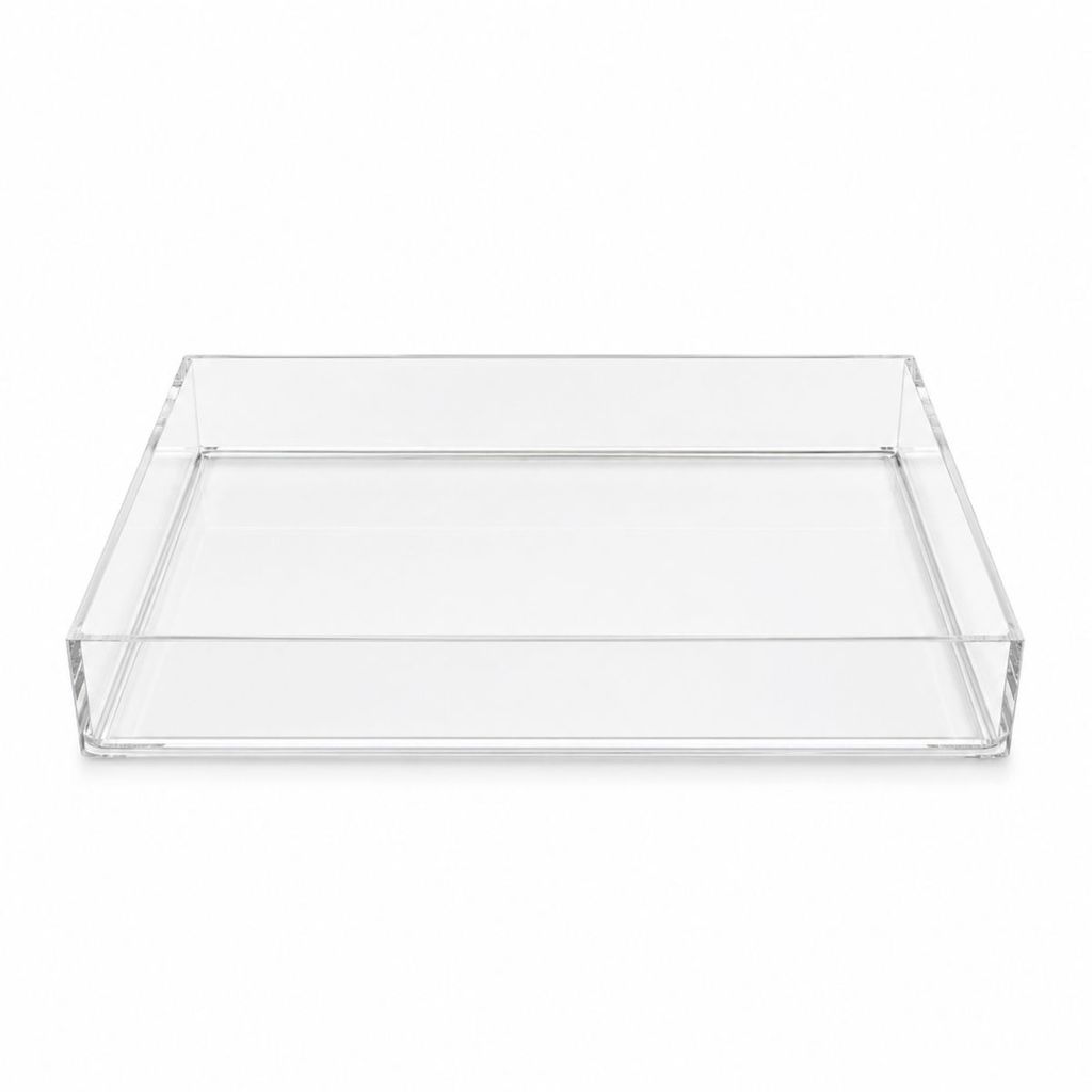 Bandeja em Acrílico Transparente 30x20 Sem Alça para Servir Café Doces Bebidas Organizadora Multiuso
