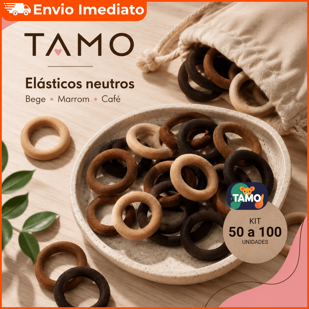 Xuxinhas de Cabelo Meia de Seda – Marrom, Nude, Bege e Preta Trend Rabico 50 a 100 unidades