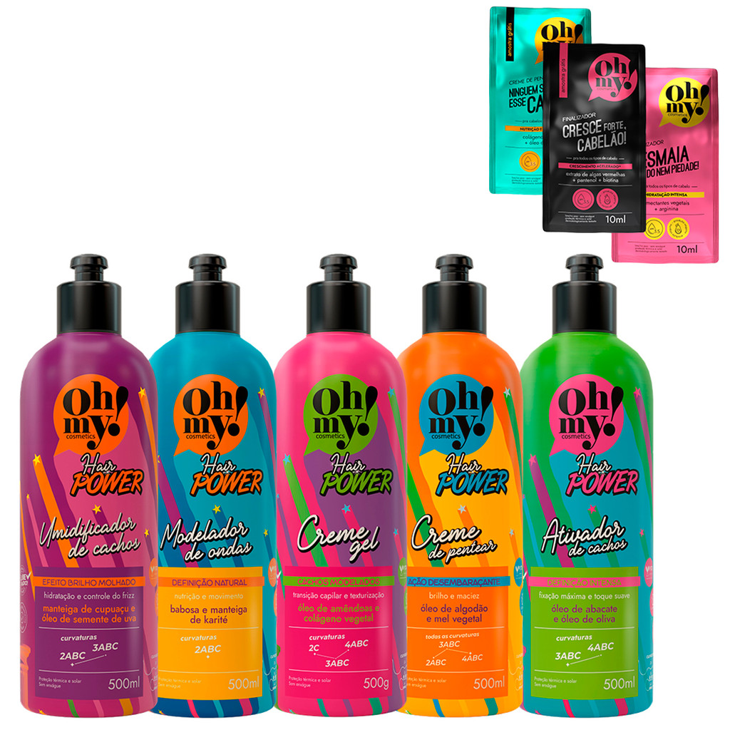 Kit Hair Power 500gr 5 Cremes Finalizadores Oh My!